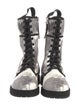 Fendi Zucca FF Logo Canvas Combat Boots