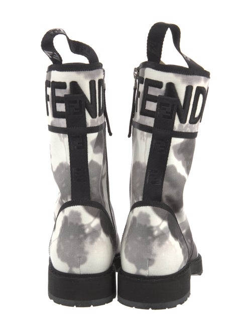 Fendi Zucca FF Logo Canvas Combat Boots