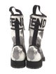 Fendi Zucca FF Logo Canvas Combat Boots