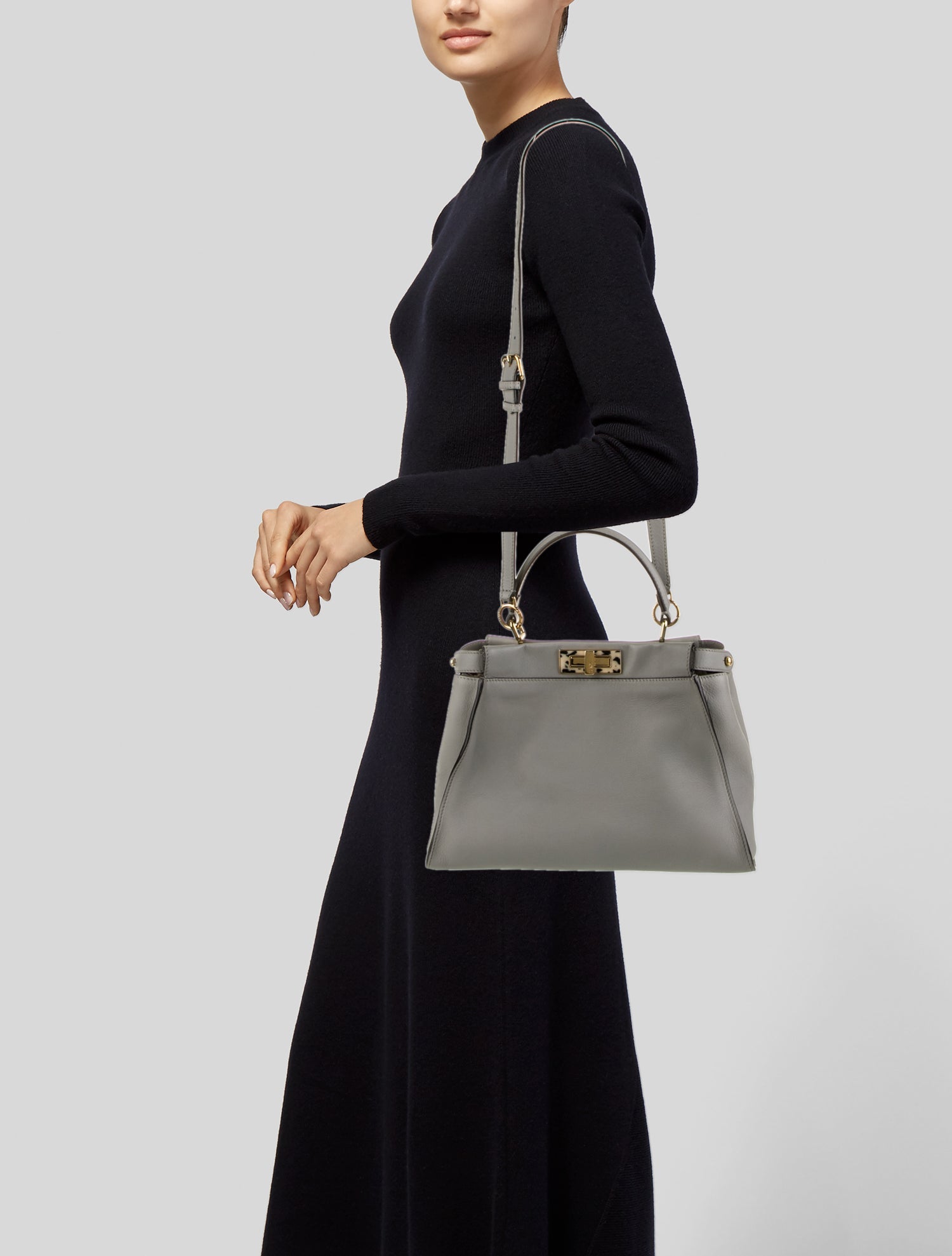 Fendi Leather Peekaboo Medium