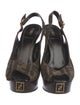Fendi Zucca FF Logo Canvas Slingback Sandals