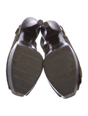 Fendi Zucca FF Logo Canvas Slingback Sandals