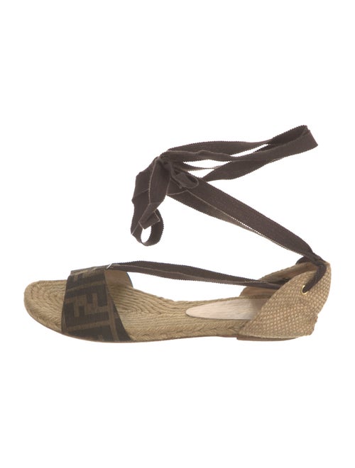 Fendi Zucca FF Logo Canvas Gladiator Sandals