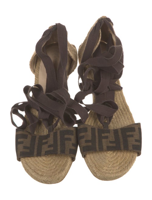 Fendi Zucca FF Logo Canvas Gladiator Sandals
