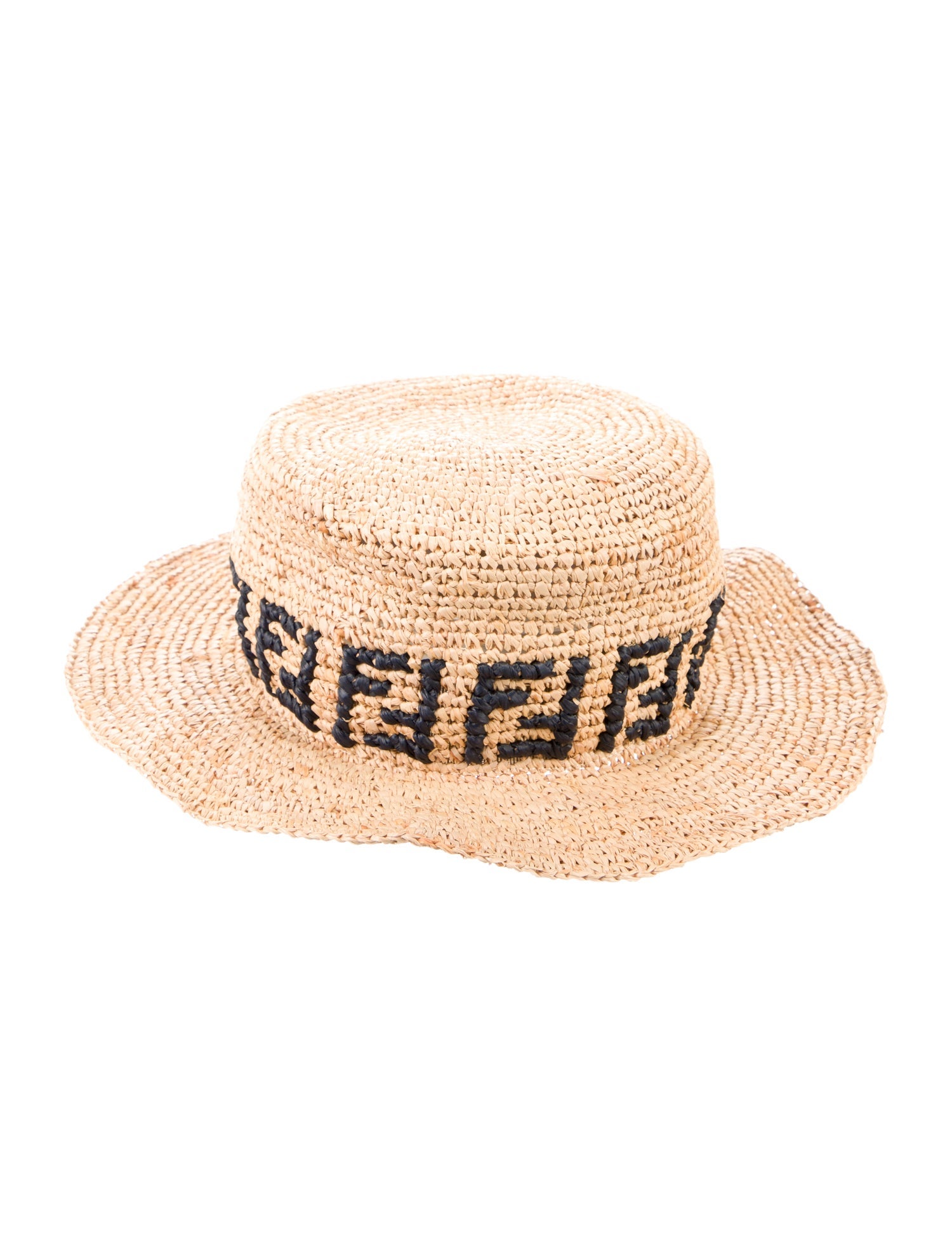 Fendi Raffia Zucca FF Sun Hat - Neutrals Hats, Accessories