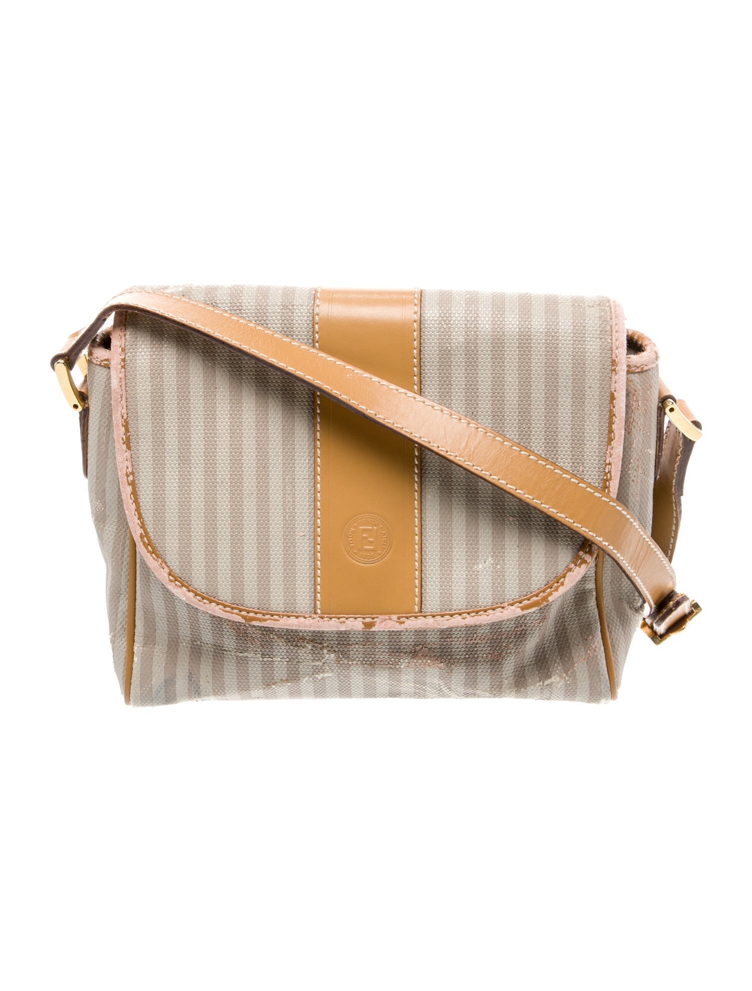 Fendi Pequin Messenger Bag Vintage