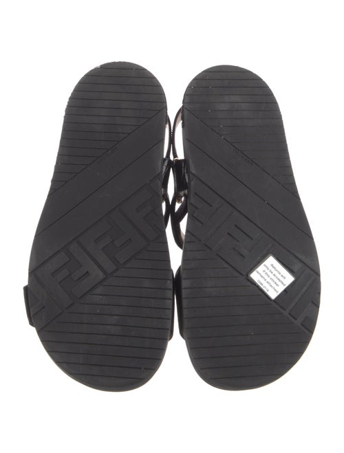 Fendi Zucca FF Logo Canvas T-Strap Sandals