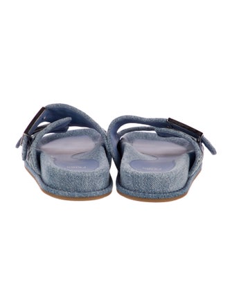 Fendi Zucca FF Logo Denim Slides