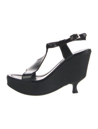Fendi Patent Leather T-Strap Sandals