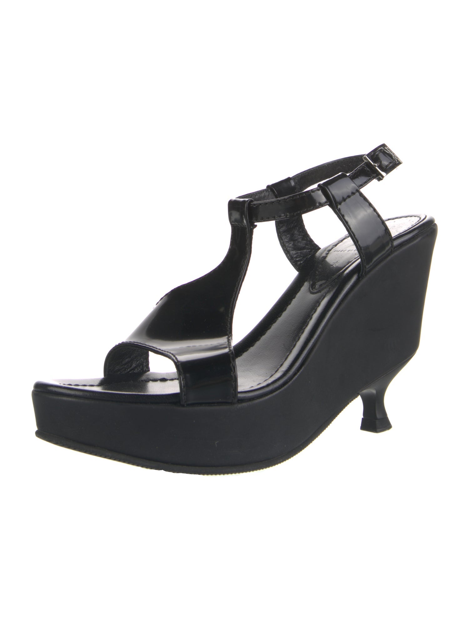 Fendi Patent Leather T-Strap Sandals