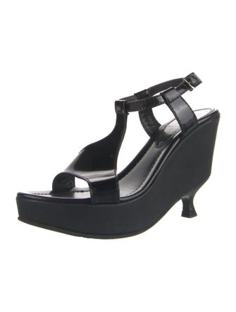 Fendi Patent Leather T-Strap Sandals
