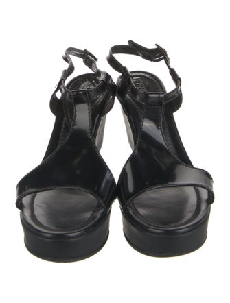 Fendi Patent Leather T-Strap Sandals