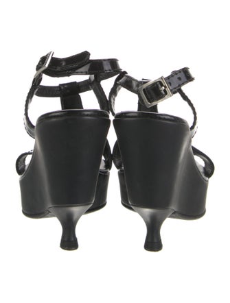 Fendi Patent Leather T-Strap Sandals