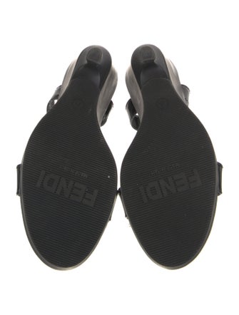 Fendi Patent Leather T-Strap Sandals