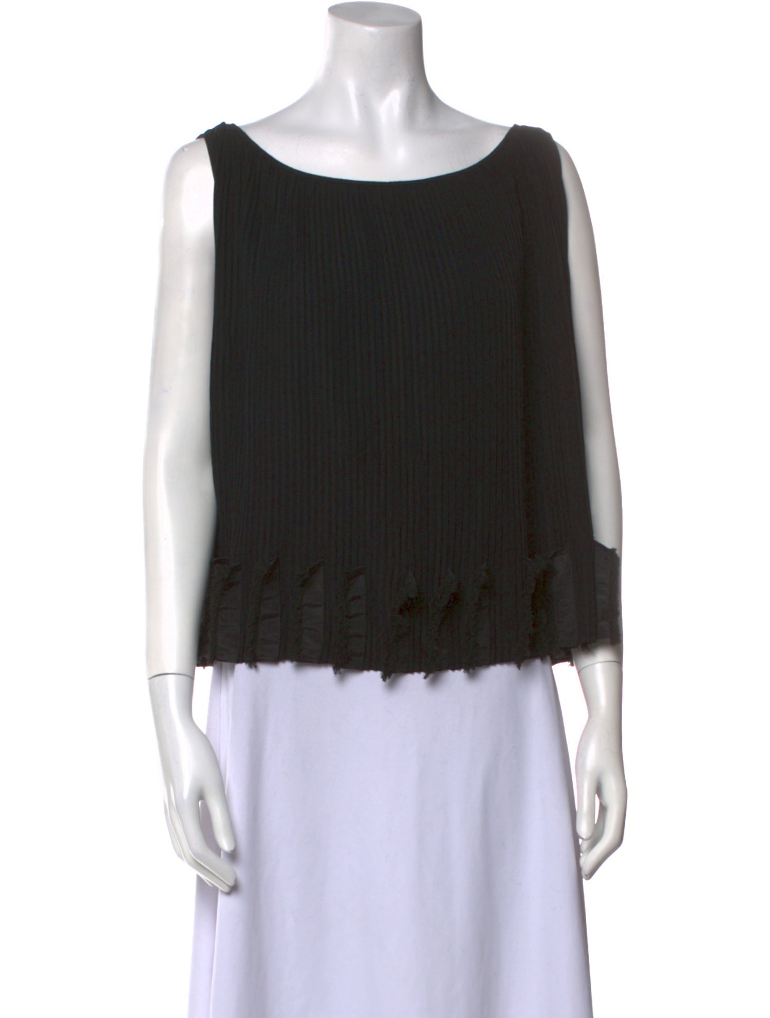 Fendi Silk Scoop Neck Crop Top