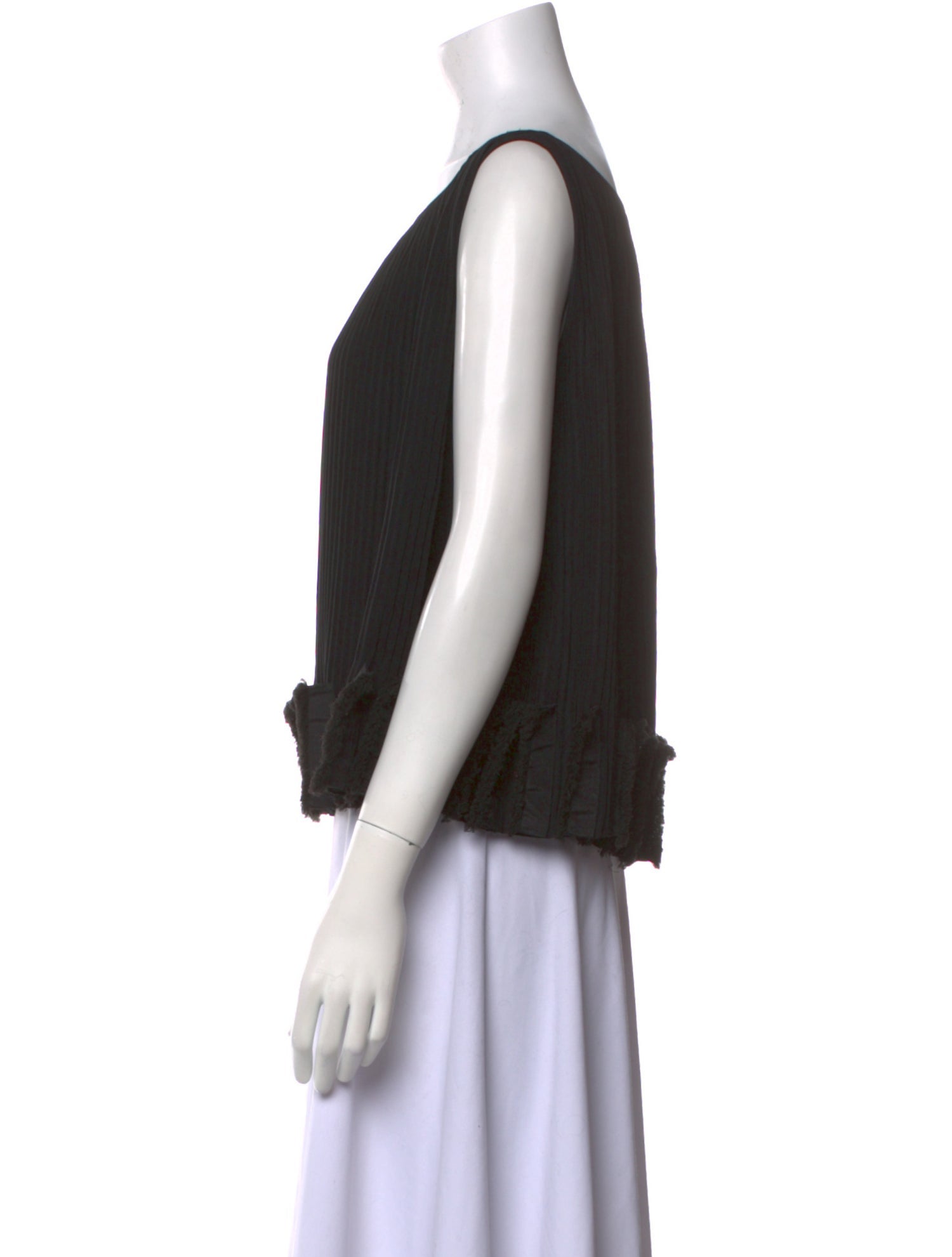 Fendi Silk Scoop Neck Crop Top