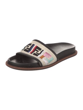 Fendi Zucca FF Logo Canvas Slides