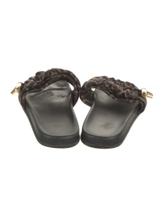 Fendi Zucca FF Logo Satin Slides