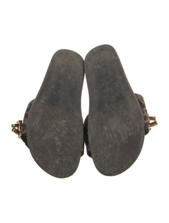 Fendi Zucca FF Logo Satin Slides