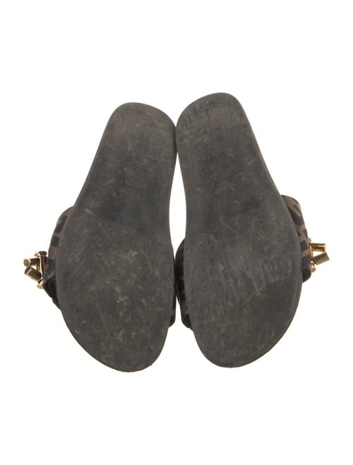Fendi Zucca FF Logo Satin Slides