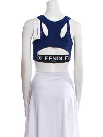 Fendi Nylon Graphic Print Crop Top