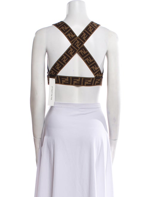 Fendi Nylon Graphic Print Crop Top