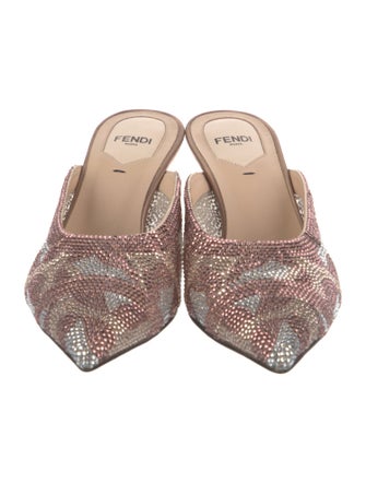 Fendi Crystal Printed Mules