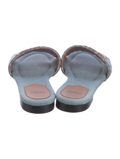 Fendi Denim Printed Slides