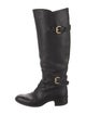 Fendi Leather Whipstitch Trim Riding Boots