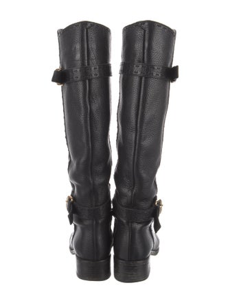 Fendi Leather Whipstitch Trim Riding Boots