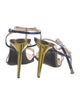 Fendi Leather Bow Accents T-Strap Sandals