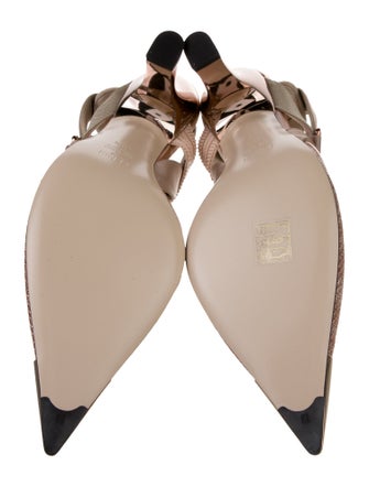 Fendi Zucca FF Logo Mesh Slingback Pumps