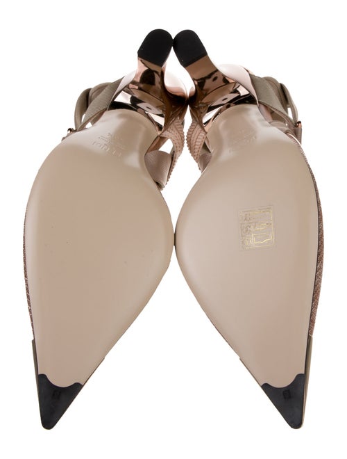 Fendi Zucca FF Logo Mesh Slingback Pumps