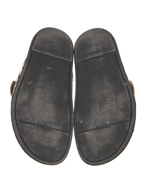 Fendi Zucca FF Logo Leather Slides