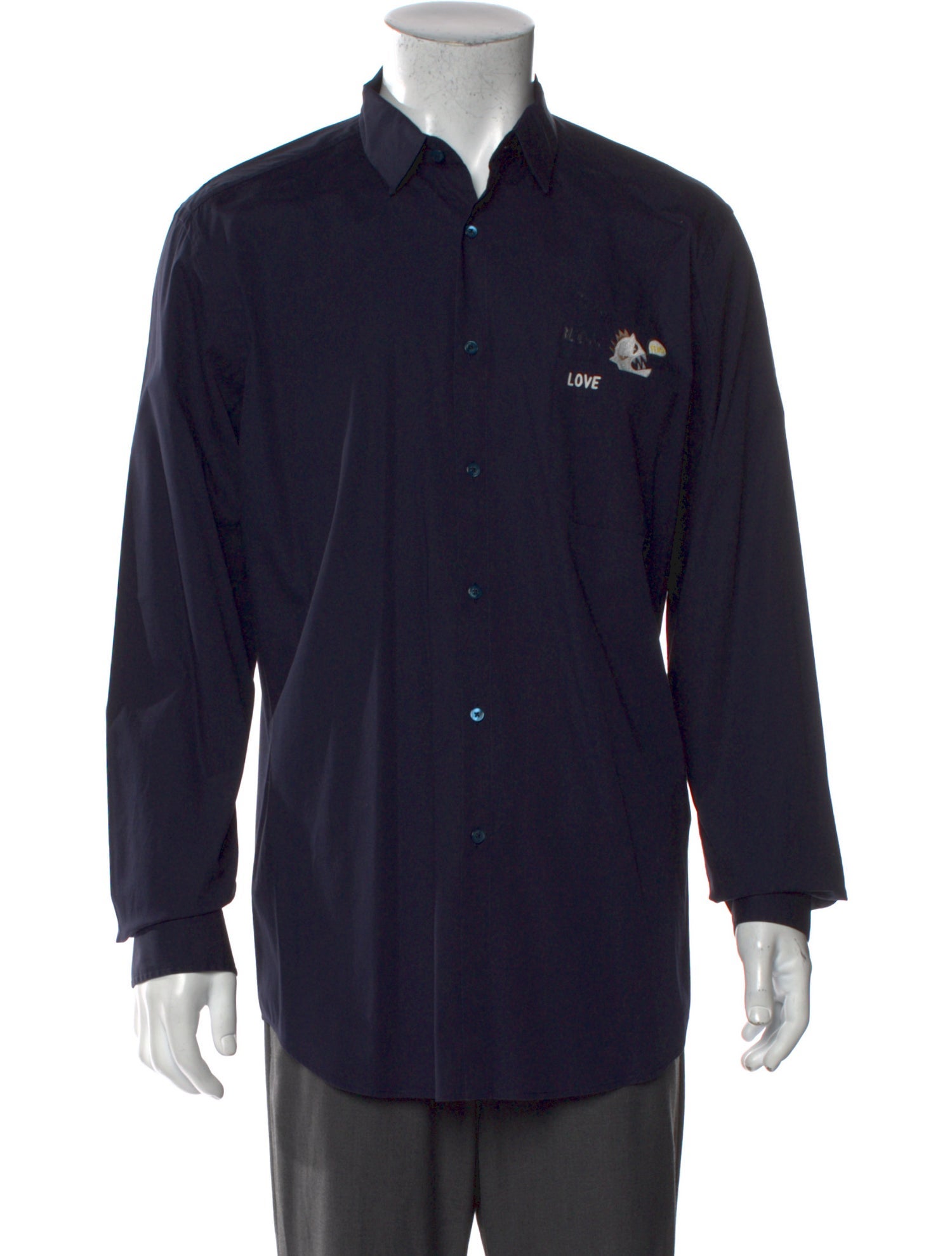 Fendi Monsters Motif Long Sleeve Shirt