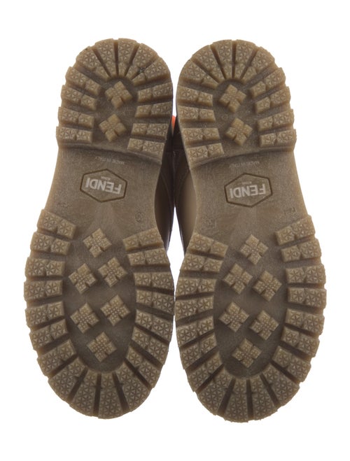 Fendi Zucca FF Logo Leather Combat Boots