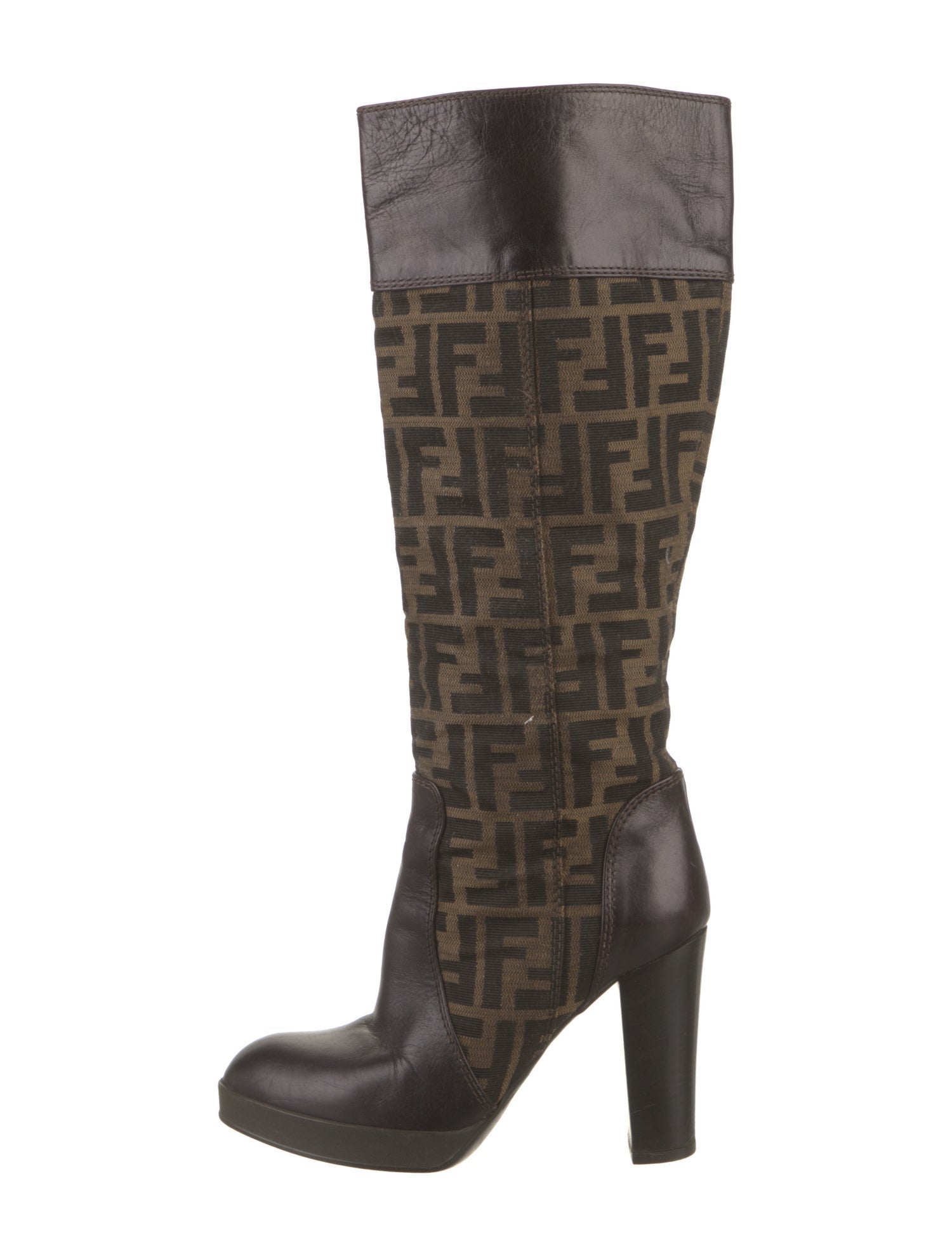 Fendi Zucca FF Logo Canvas Boots