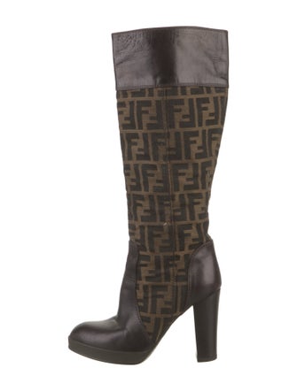 Fendi Zucca FF Logo Canvas Boots