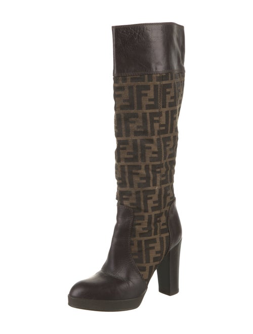 Fendi Zucca FF Logo Canvas Boots
