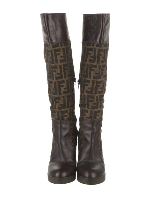 Fendi Zucca FF Logo Canvas Boots
