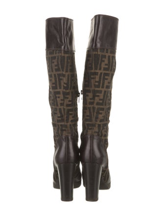 Fendi Zucca FF Logo Canvas Boots