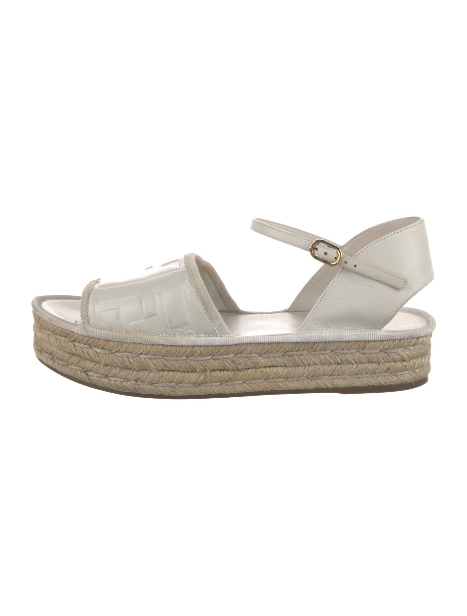 Fendi Zucca FF Logo Leather Espadrilles