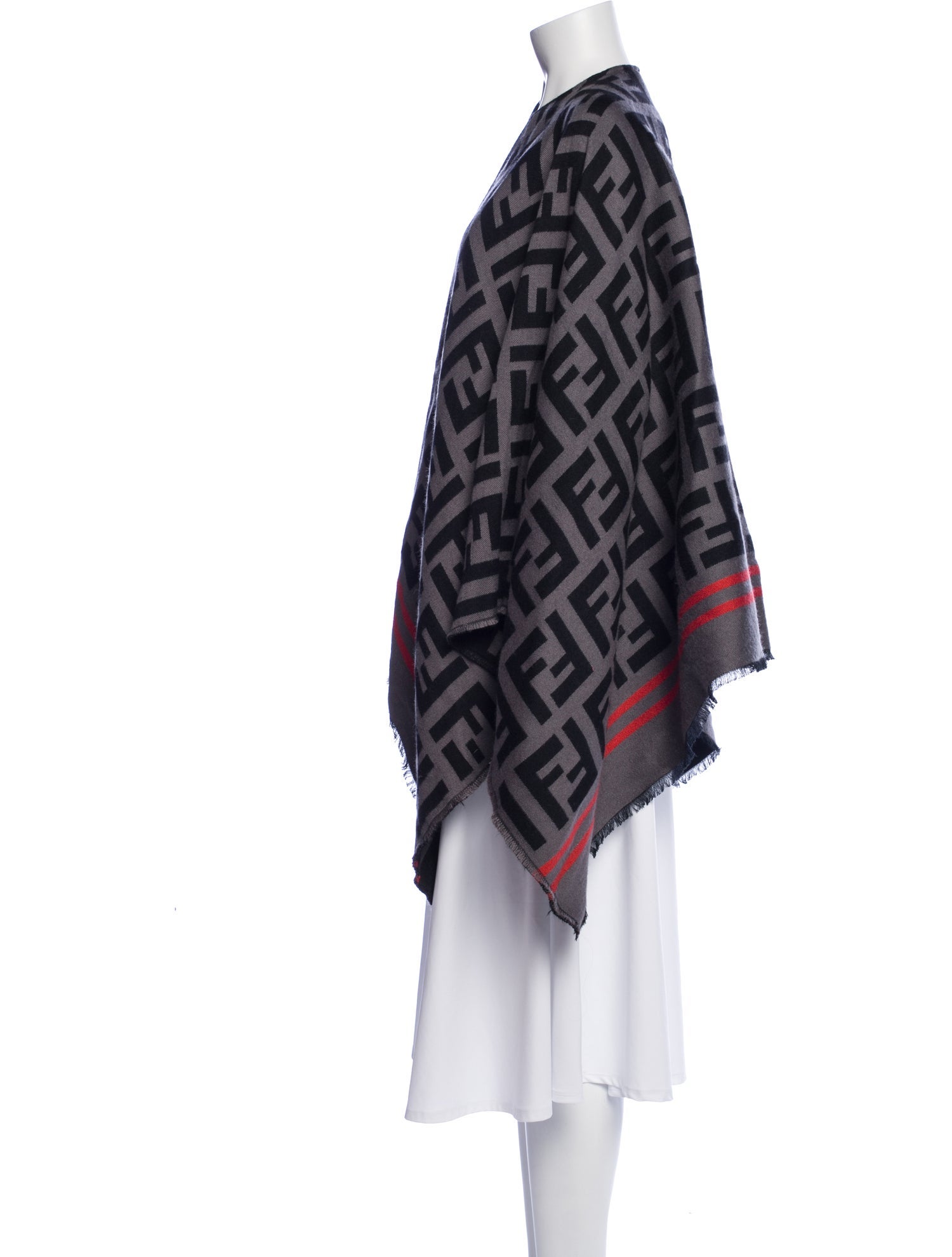 Fendi Wool Zucca FF Logo Shawl