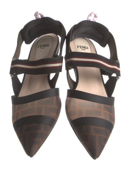 Fendi Zucca FF Logo Mesh Slingback Flats