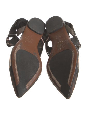 Fendi Zucca FF Logo Mesh Slingback Flats