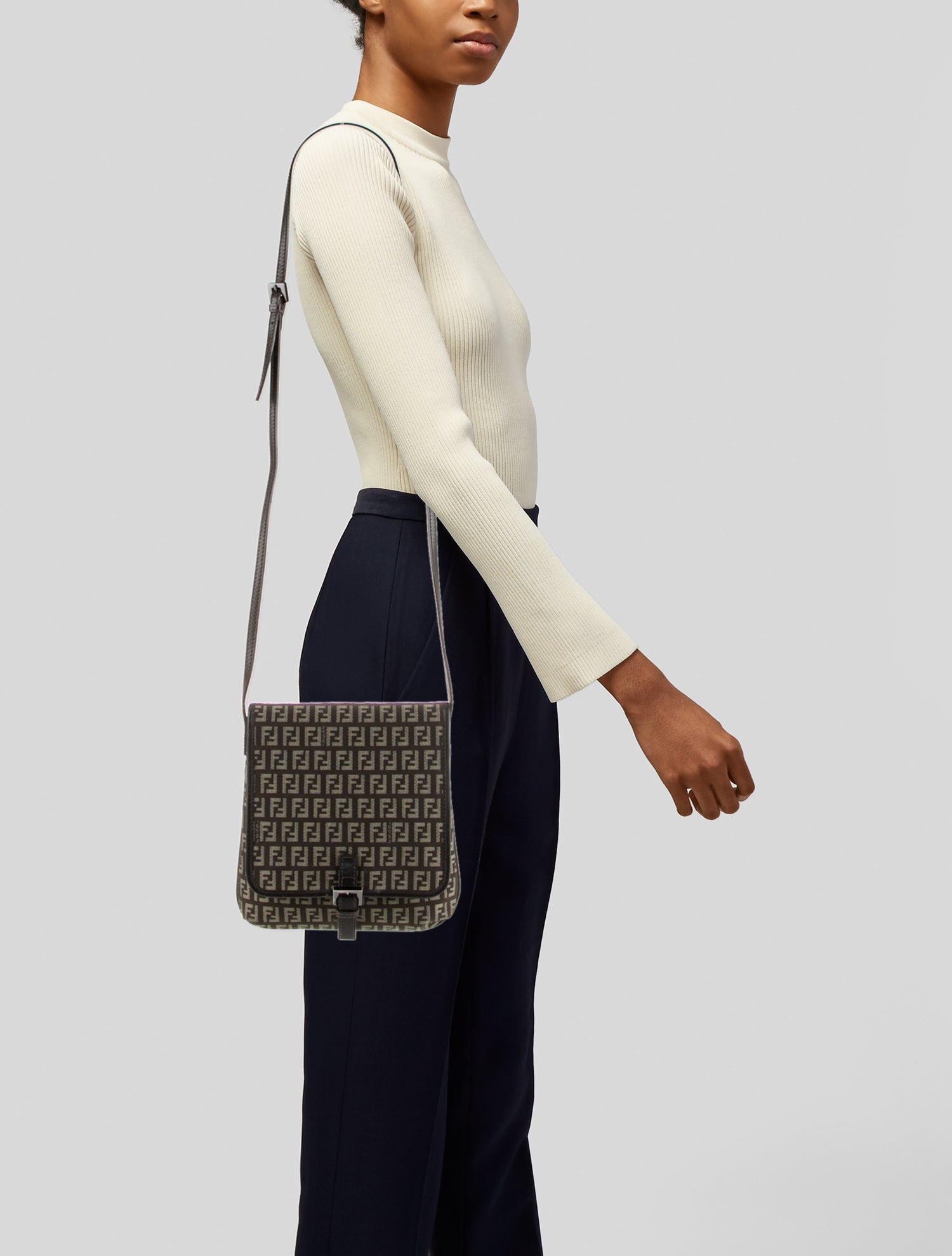 Fendi Zucchino FF Messenger Bag