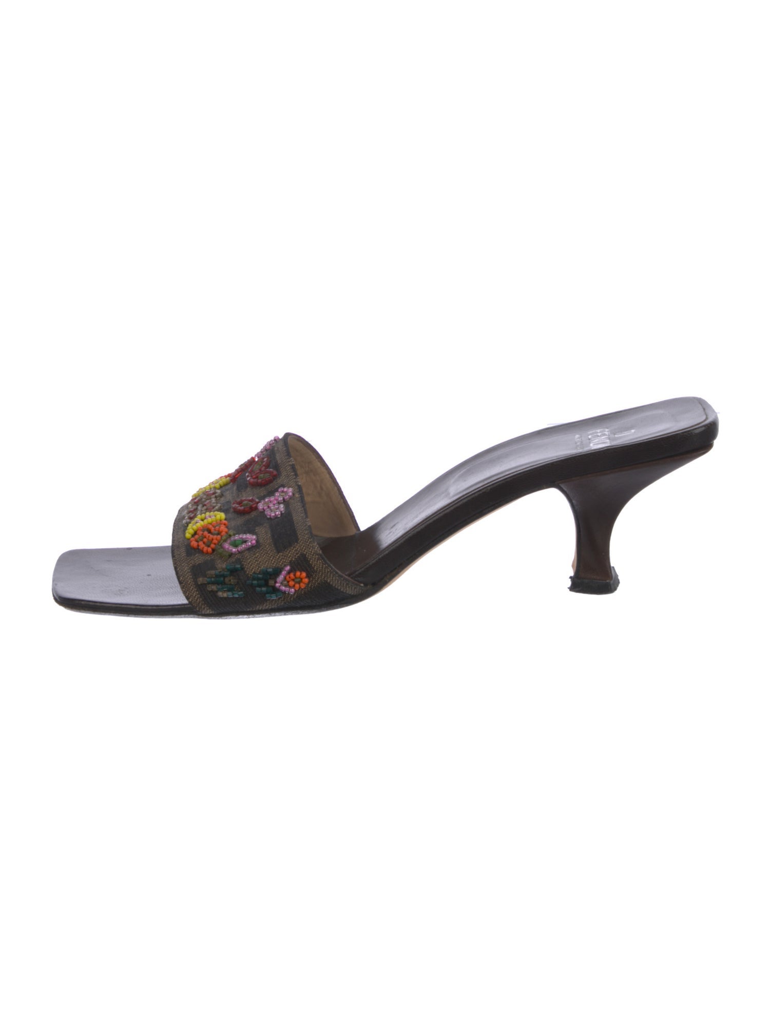 Fendi Zucca FF Logo Printed Slides