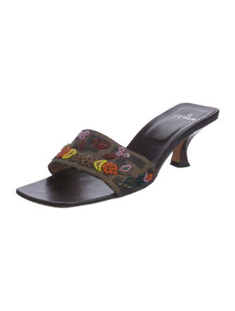 Fendi Zucca FF Logo Printed Slides