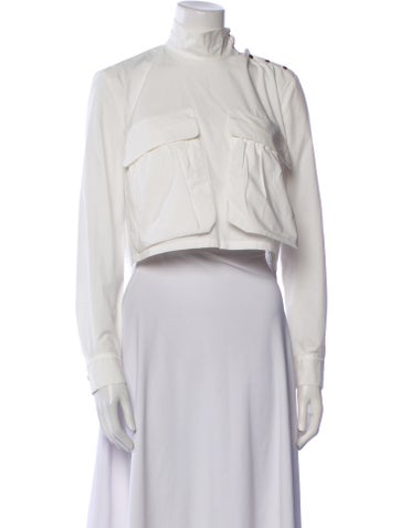 Fendi Tops Mock Neck Long Sleeve Crop Top M