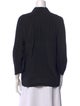 Fendi Silk Three-Quarter Sleeve Button-Up Top